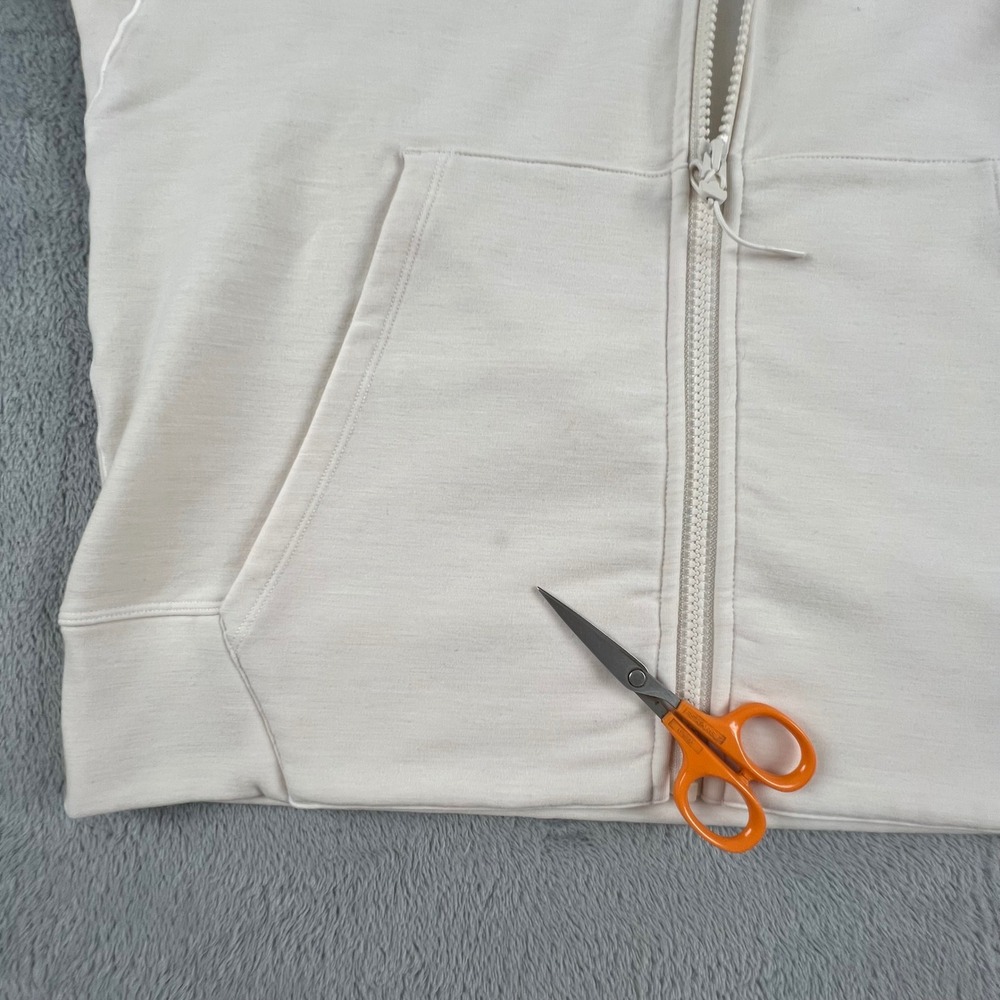 ALWRLD Mens Cream Full Zip Hoodie Wool Blend Jacket Athletic Fleece Size Medium - Picture 5 of 16